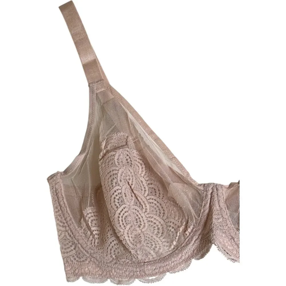 HSIA Mermaid Scales Lace Underwire Bra NWT Blush 36D Minimizer
